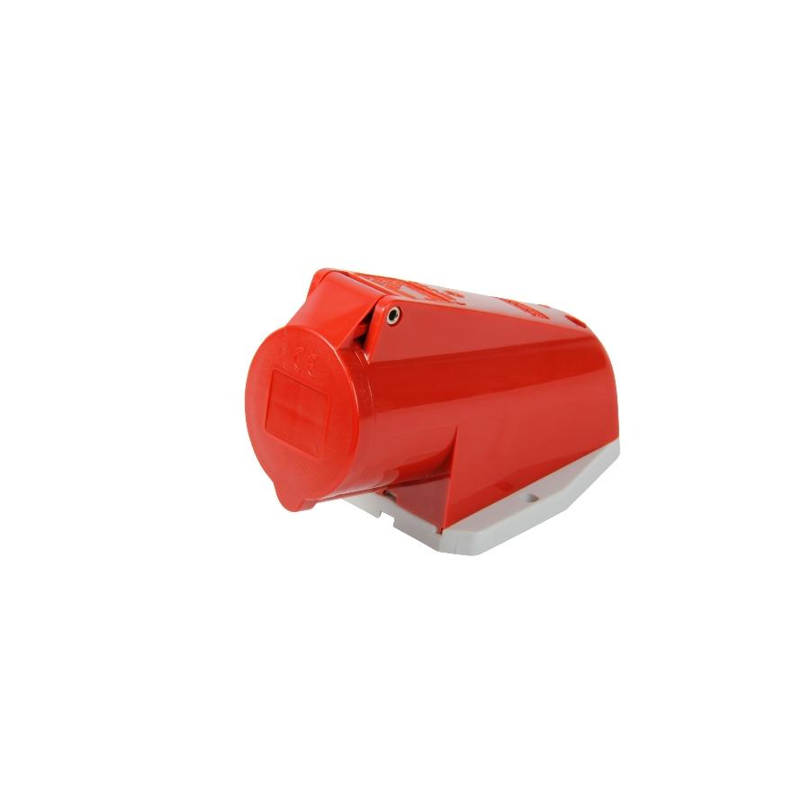 TOMA VISIBLE 63AMP 3P+T 415V ROJO 6H IP44